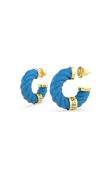 Σκουλαρίκια Μπλε LET`S GET LOUD σε Επιχρυσωμένο Ανοξείδωτο Ατσάλι και Λογότυπο